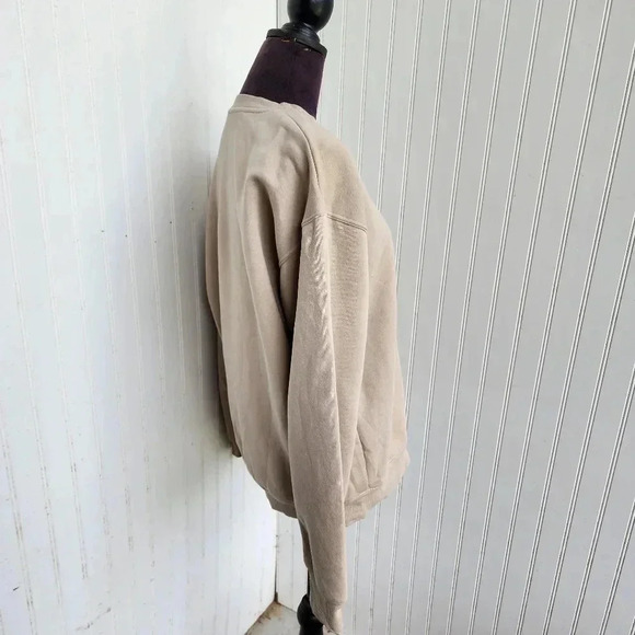 New York 1992 Sweatshirt Beige Red Unisex Yankee Colored Crewneck Sz M - Picture 9 of 10